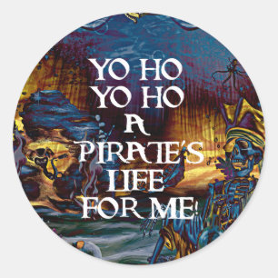 Piratenskelet Schat Onder Zee Strips Kunst Ronde Sticker