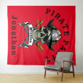 Piratenskelet Spookfeest Achtergrond Wandkleed (In Situ (horizontaal))
