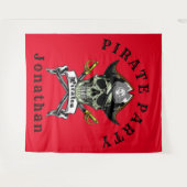 Piratenskelet Spookfeest Achtergrond Wandkleed (Voorkant (horizontaal))