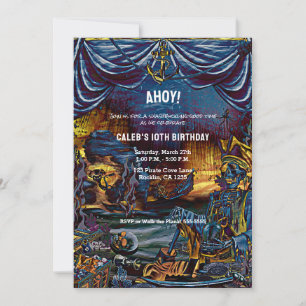 Piratenskelet Verjaardagsfeestje Onder Zee Kaart