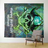 Piratenskeletkruisbotten achtergrond wandkleed (In Situ (horizontaal))