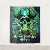 Piratenskeletkruisbotten achtergrond wandkleed (Voorkant)