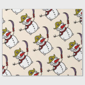 piratensnowman vrolijk kerstfeest cadeaupapier (Vlak)