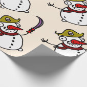 piratensnowman vrolijk kerstfeest cadeaupapier (Hoek)
