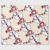 piratensnowman vrolijk kerstfeest cadeaupapier (Vlak)