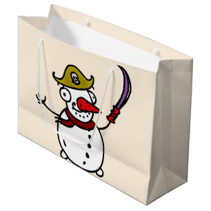 piratensnowman vrolijk kerstfeest groot cadeauzakje
