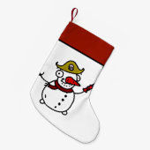 piratensnowman vrolijk kerstfeest kleine kerstsok (Voorkant (Hangend))