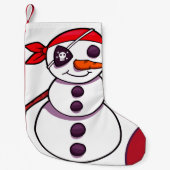 piratensnowman vrolijk kerstfeest kleine kerstsok (Voorkant)