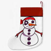 piratensnowman vrolijk kerstfeest kleine kerstsok (Achterkant)