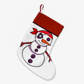 piratensnowman vrolijk kerstfeest kleine kerstsok (Voorkant (Hangend))