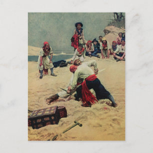 Piratenstrijd over schatten briefkaart