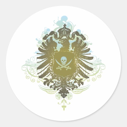 Piratensymbool Ronde Sticker (Voorkant)