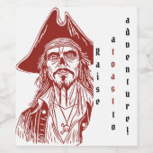 Piratenthema met gepersonaliseerde advent wijn etiket (Enkel label)