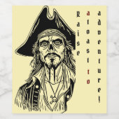 Piratenthema met gepersonaliseerde advent wijn etiket (Enkel label)