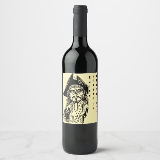 Piratenthema met gepersonaliseerde advent wijn etiket (Voorkant)