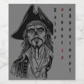 Piratenthema met gepersonaliseerde advent wijn etiket (Enkel label)