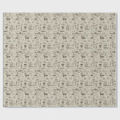 Piratenthema: nautisch patroon. cadeaupapier (Vlak)