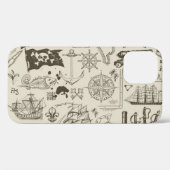 Piratenthema:  nautisch patroon. Case-Mate iPhone case (Achterkant (horizontaal))