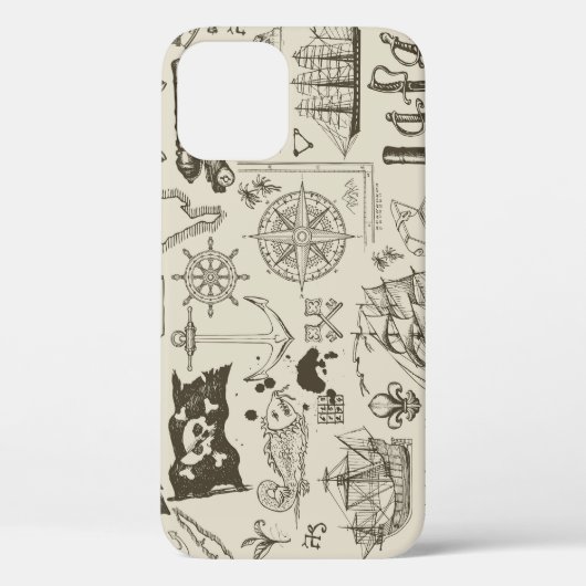 Piratenthema:  nautisch patroon. Case-Mate iPhone case (Achterkant)