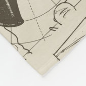 Piratenthema:  nautisch patroon. fleece deken (Hoek)