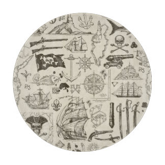 Piratenthema: nautisch patroon. snijplank
