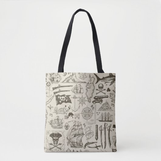 Piratenthema:  nautisch patroon. tote bag (Voorkant)