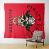 Piratenthema verjaardagsachtergrond wandkleed (In Situ (horizontaal))