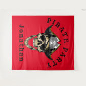 Piratenthema verjaardagsachtergrond wandkleed (Voorkant (horizontaal))