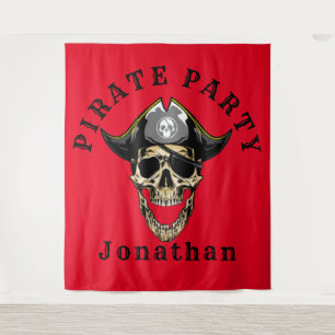 Piratenthema verjaardagsachtergrond wandkleed