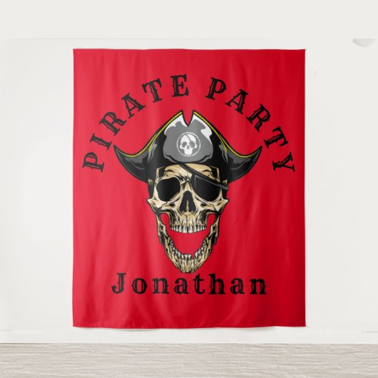 Piratenthema verjaardagsachtergrond wandkleed (Voorkant)