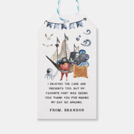 Piratenthema Verjaardagsfeest Dank Je Favor Cadeaulabel