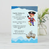 Piratenthema Verjaardagsfeest Uitnodiging (Staand voorkant)