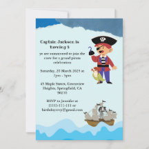 Piratenthema Verjaardagsfeest Uitnodiging