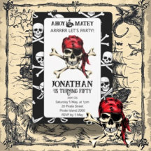 Piratenthema verjaardagsfeestje aquarel