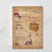 Piratenthema Verjaardagsfeestje Kaart (Voorkant)