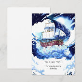 Piratenthema verjaardagsfeestje voor kinderen bedankkaart (Voorkant / Achterkant)