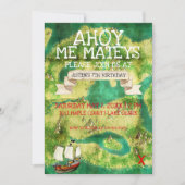 piratenthemafeest | schatkaart van waterverf kaart (Voorkant)