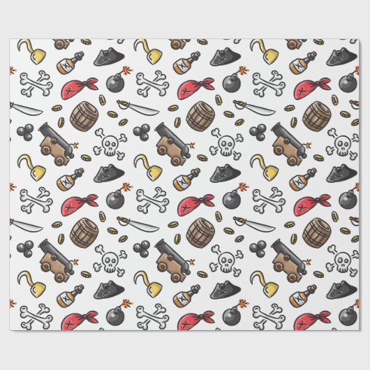 Piratenthematroon Cadeaupapier (Vlak)