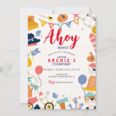 Piratenverjaardagsfeestje Ahoy Matey Boy Kaart (Voorkant)