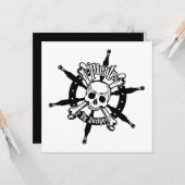 Piratenverjaardagskaart Kaart (Voorkant / Achterkant in situ)