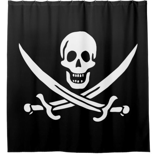Piratenvlag Douchegordijn (Voorkant)