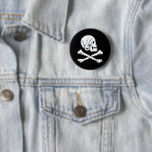 Piratenvlag - Jolly Roger Ronde Button 5,7 Cm (In situ)