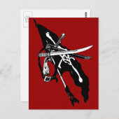  piratenvlag, Jolly Roger Skull Crossbones Briefkaart (Voorkant / Achterkant)