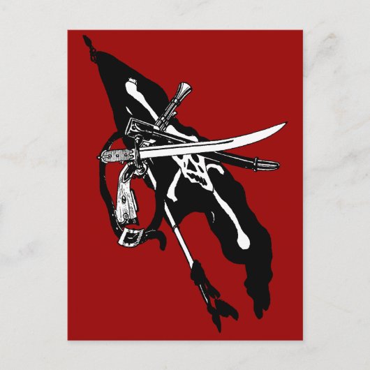  piratenvlag, Jolly Roger Skull Crossbones Briefkaart (Voorkant)