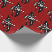 piratenvlag, Jolly Roger Skull Crossbones Cadeaupapier (Hoek)