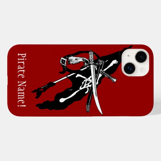  piratenvlag, Jolly Roger Skull Crossbones Case-Mate iPhone Case (Achterkant (horizontaal))