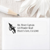 piratenvlag, Jolly Roger Skull Crossbones Etiket (Insitu)