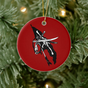  piratenvlag, Jolly Roger Skull Crossbones Keramisch Ornament