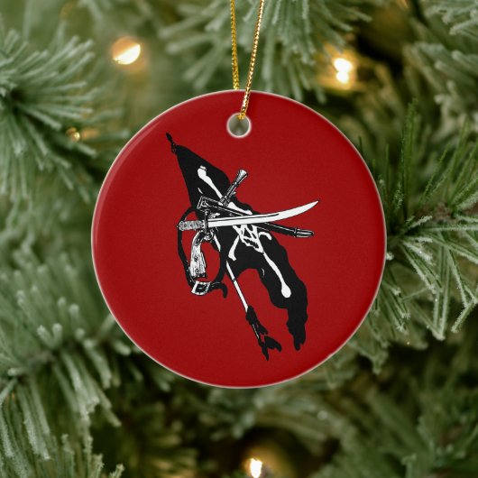  piratenvlag, Jolly Roger Skull Crossbones Keramisch Ornament (Boom)