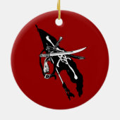  piratenvlag, Jolly Roger Skull Crossbones Keramisch Ornament (Achterkant)